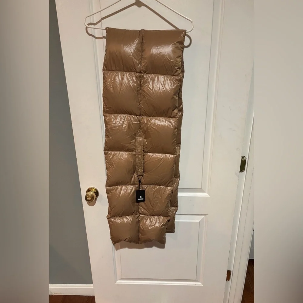 New! MACKAGE River Oversized Quilted Puffer Scarf Caramel Brown 🤎 OS NWT!